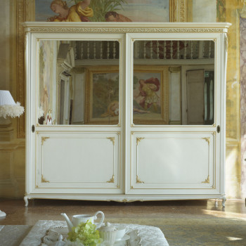 Armadio con 2 ante scorrevoli, elegante intaglio