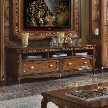 Mobile porta TV classico con piede 700, dettagli intagliati