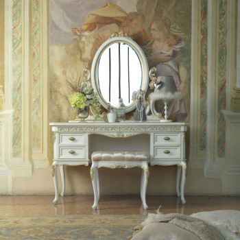 Mobile da trucco con specchiera, dettagli dorati