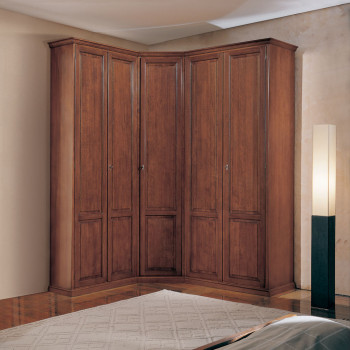 Armadio ad angolo componibile in legno massello