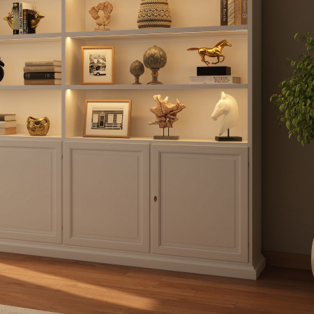 Libreria in legno su misura con luci led