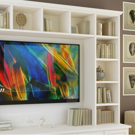 Componibile in legno porta TV su misura, dettagli vani