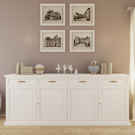 Credenza su misura in legno bianco classico