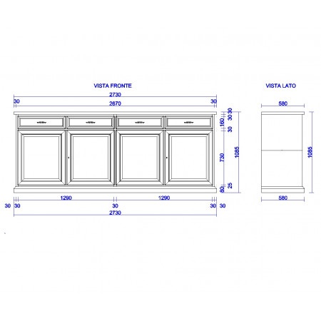 Credenza realizzata solo su misura