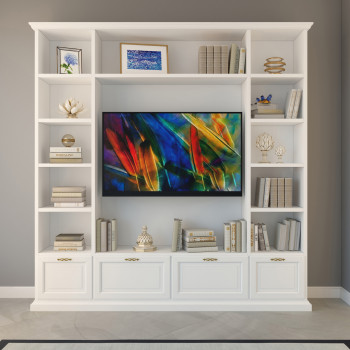 Sistema componibile porta TV su misura con librerie