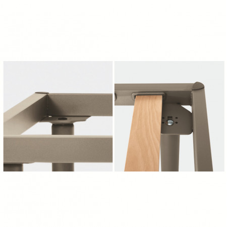 Dettaglio struttura rete a doghe Bio Rest in legno e metallo