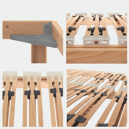 Rete a doghe in legno Dampest Extra, dettaglio supporti ammortizzanti