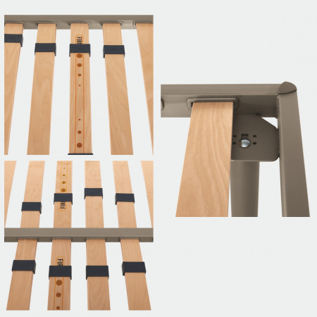 Dettaglio doghe in legno della rete Magic 180 cm
