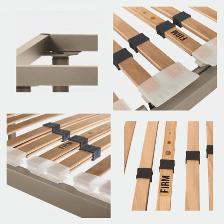 Dettaglio doghe in legno Rete a doghe da 85 cm Tekna