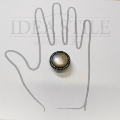 Pomello tondo bordato argento antico +7,00€