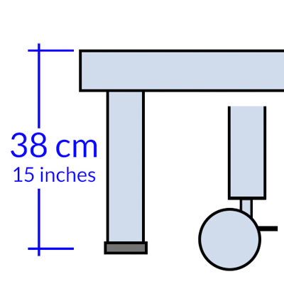 Rete con 2 gambe e 2 ruote altezza 38 cm +120,00€