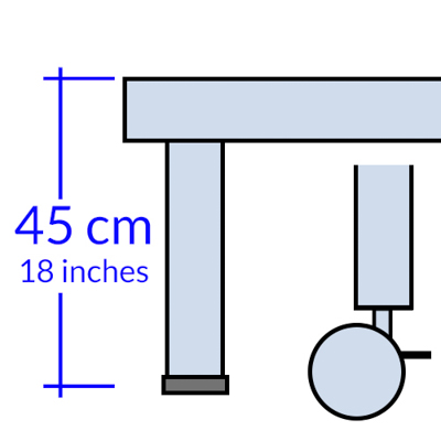 Rete con 2 gambe e 2 ruote altezza 45 cm +114,00€